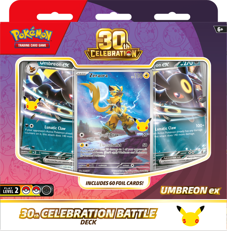 POKEMON 30TH CELEBRATION BATTLE DECKS ESPEON EX/ UMBREON EX (6)