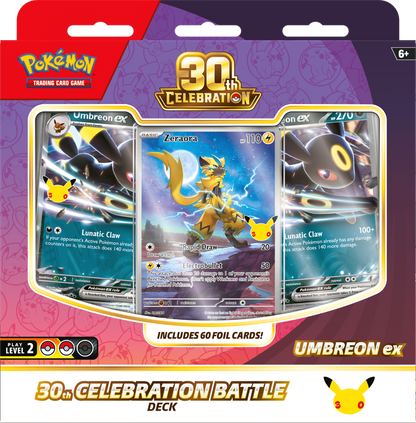 POKEMON 30TH CELEBRATION BATTLE DECKS ESPEON EX/ UMBREON EX (6)