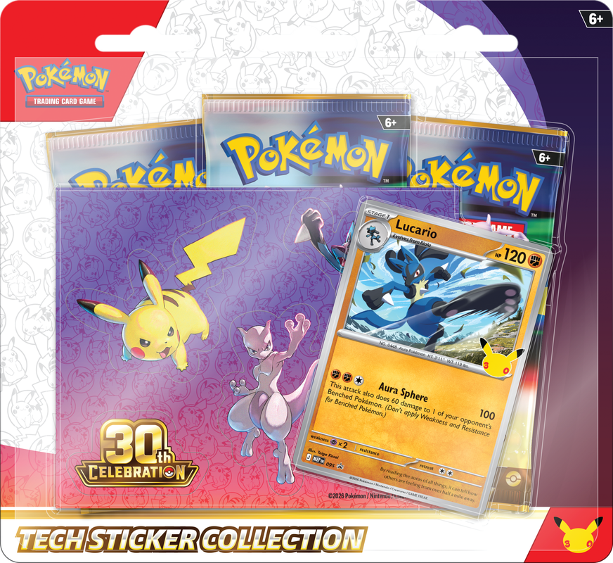 POKEMON 30TH CELEBRATION TECH STICKER COLLECTION (12)