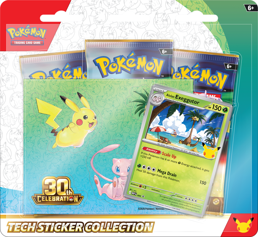 POKEMON 30TH CELEBRATION TECH STICKER COLLECTION (12)