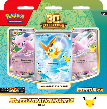 POKEMON 30TH CELEBRATION BATTLE DECKS ESPEON EX/ UMBREON EX (6)